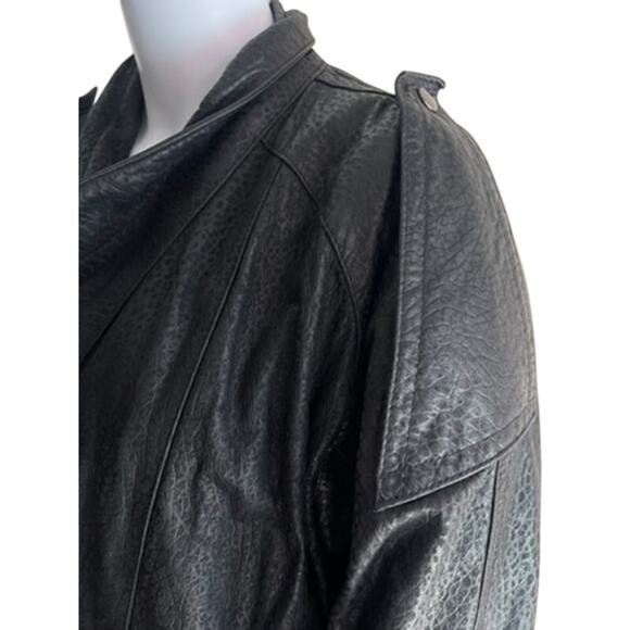 Vintage Byrnes & Baker Black Leather Bomber Jacket Men’s M 80s 90s Moto Biker - Picture 8 of 13